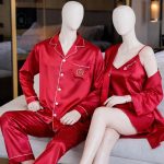 Couple Night Dress Silk Sleepwear Set – 4-Piece Pajama & Robe Set 6