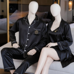 Couple Night Dress Silk Sleepwear Set – 4-Piece Pajama & Robe Set 7
