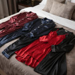 Couple Night Dress Silk Sleepwear Set – 4-Piece Pajama & Robe Set 3