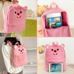 Cute Bunny Plush Backpack – Fluffy School Bag with Front Pocket 1