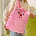 Cute Bunny Plush Backpack – Fluffy School Bag with Front Pocket 5