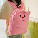 Cute Bunny Plush Backpack – Fluffy School Bag with Front Pocket 3