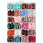 576 Pcs Multicolor Stick-On Artificial Nails Box with Free Glue 6