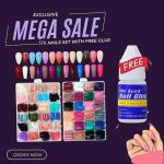 576 Pcs Multicolor Stick-On Artificial Nails Box with Free Glue 1
