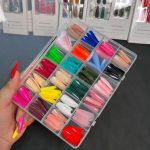 576 Pcs Multicolor Stick-On Artificial Nails Box with Free Glue 5