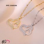 Korean Heart Locket With Ring – Elegant Golden Pendant Necklace - Sku PVT-198 2