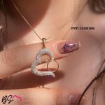 Korean Heart Locket With Ring – Elegant Golden Pendant Necklace - Sku PVT-198 4