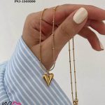 Ball Chain Heart Korean Pendant – Elegant Golden Necklace 1