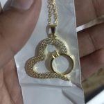 Korean Heart Locket With Ring – Elegant Golden Pendant Necklace - Sku PVT-198 3