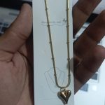Ball Chain Heart Korean Pendant – Elegant Golden Necklace 2