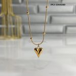 Ball Chain Heart Korean Pendant – Elegant Golden Necklace 4