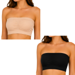 Strapless Soft And Non-Padded Tube Bra For Women | Set of 4 ( 2 pieces SKin or 2 Pieces Black Color) | Comfortable for Daily Wear 3