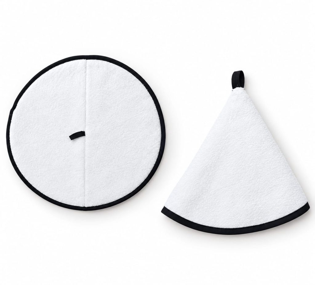 Premium Round Kitchen Towel With Hanging Loop Soft Absorbent Durable Design Perfect For Everyday Kitchen Use | Random Color