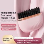 Mini Hair Straightener Comb, 2 in 1 Wireless Straightening Comb 3