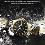 Premium Two-Tone Quartz Watch - Silver & Golden Chain 4