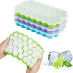 Silicone Honeycomb Ice Cube Tray with Lid (Random Color) 1