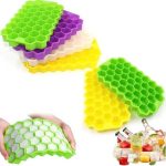 Silicone Honeycomb Ice Cube Tray with Lid (Random Color) 4